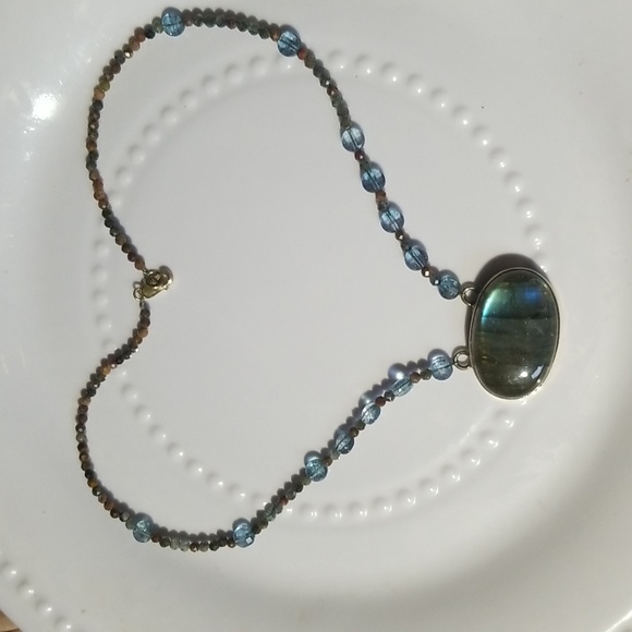 STERLING LABRADORITE NECKLACE - Picture 2 of 5